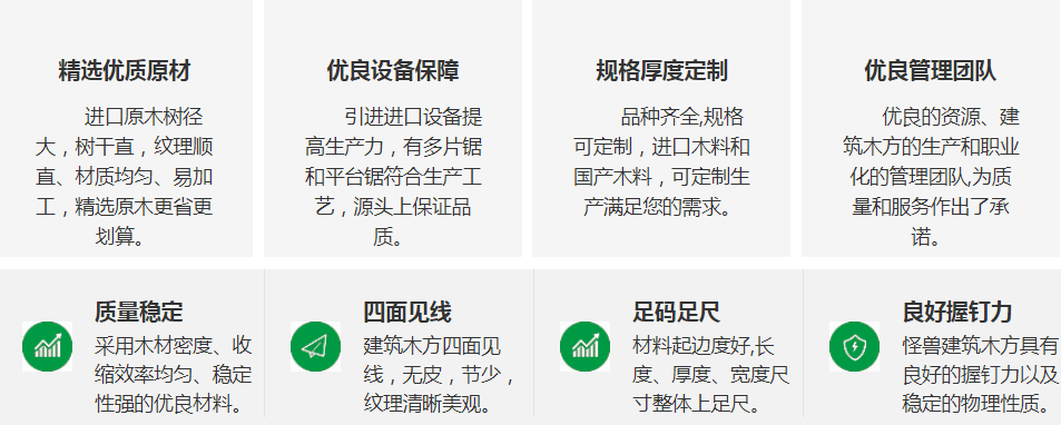 建筑木方優(yōu)勢(shì)
